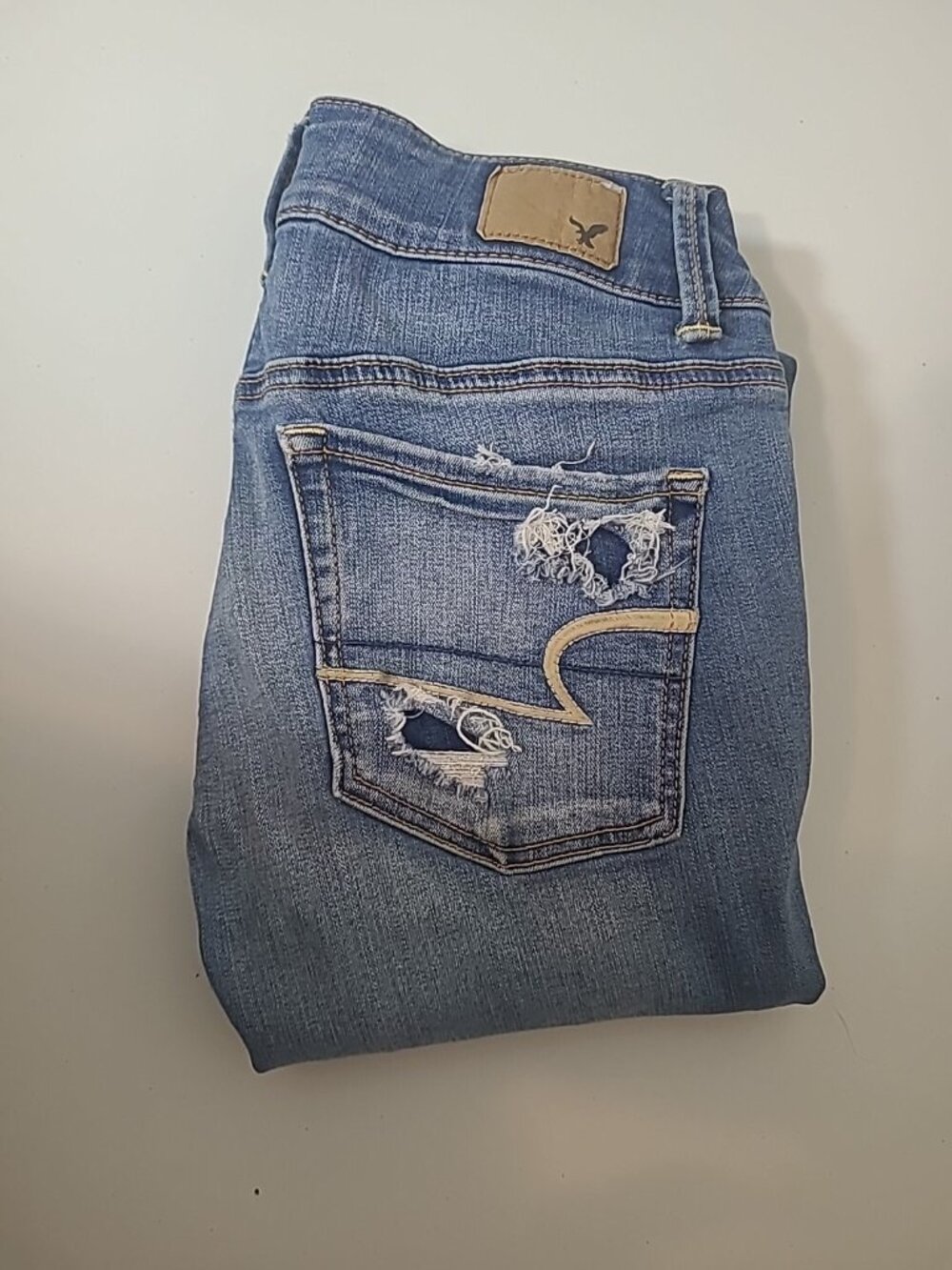 American Eagle Outfitters Super Skinny Stretch Artist Crop Distressed Jeans 4 - Picture 11 of 11